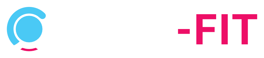 Oficiálne horizontálne logo SWIM-FIT Bardejov pre profesionálne kurzy plávania pre všetky vekové kategórie.